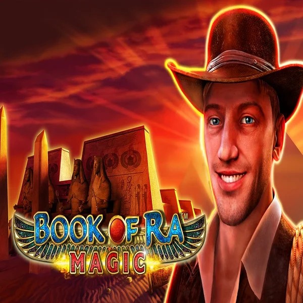 Book of Ra Magic online game logo by Greentube on ozwincasinos-es.com