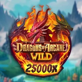 Dragons of Arcane Wild slot logo by Foxium at Ozwin Casino